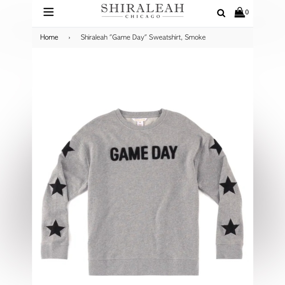 Shiraleah Game Day sweatshirt Grey SZ Large